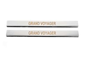 Накладки на пороги Carmos (2 шт, нержавейка) для Chrysler Voyager 2008-2016 гг