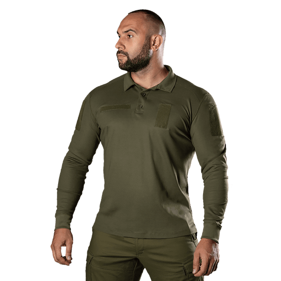 Поло Army ID Long CoolPass Pique LT Олива (8291), M