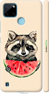 Чохол на Realme C21Y Єнотик з кавуном "4605m-2472-2448"