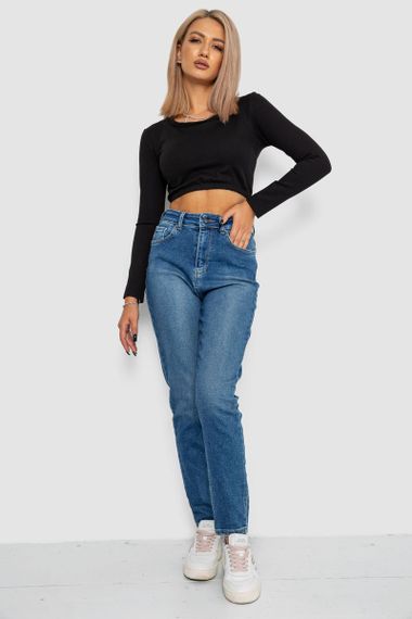 Джинси жіночі Mom-fit стрейч, колір синій, 244R1136 | Зображення 1