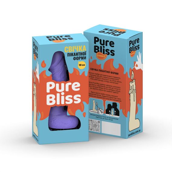 Свічка у вигляді члена Pure Bliss BIG Violet 18 см | Зображення 6