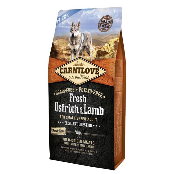 Сухой корм Carnilove Fresh Ostrich & Lamb for Small Breed Dogs 6 кг страус и ягненок для собак малых пород
