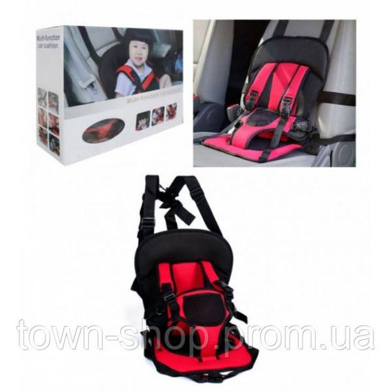 Детское бескаркасное автокресло Multi Function Car Cushion до 12 лет. Цвет: красный | Зображення 4