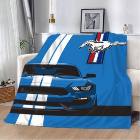 Плед 3D Синій Ford Mustang 12433 135х160 см