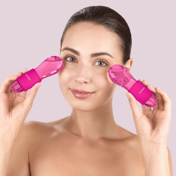 Подвійний масажер для очей GESKE Cool&Warm Duo Eye Massager 7в1 starlight, Малиновий | Зображення 3