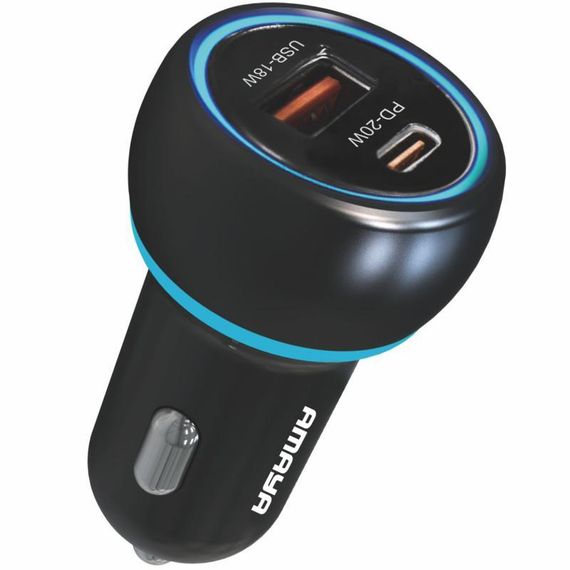 АЗУ Amaya ACC-01 PD20W+QC3.0 total 38W (1USB-A/1C) Black