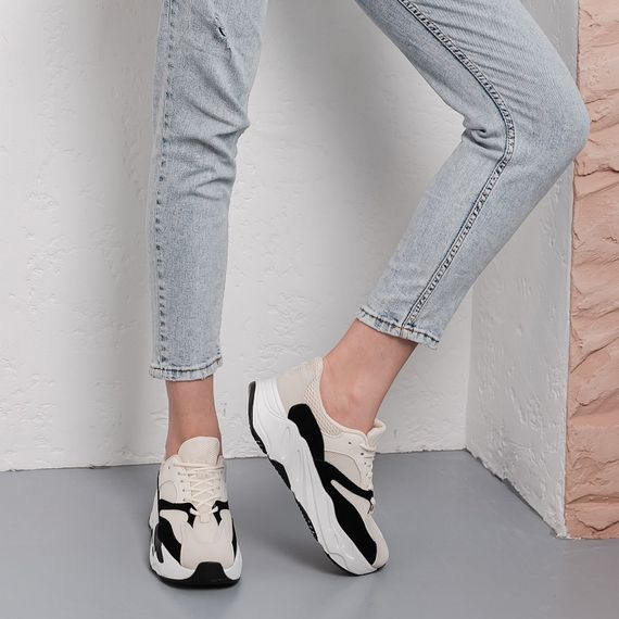 Кроссовки женские Fashion Charlote 3934 38 размер 24 см Бежевый | Зображення 5