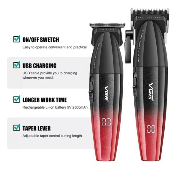 Професійна електробритва VGR V-640, Машинка для стрижки голови, Бритва тример KV-593 для чоловіків | Зображення 2