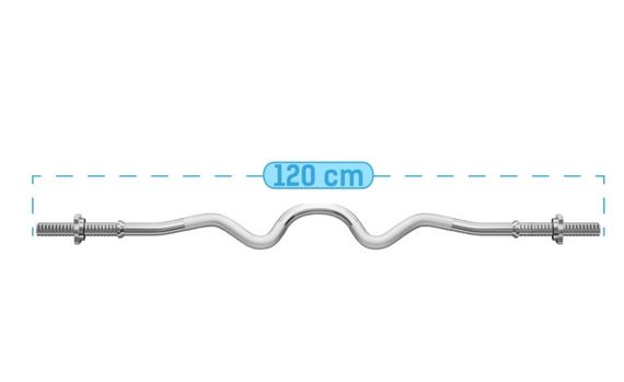 Гриф гвинтовий W-подібний Thunder 120/25 (HBG-SC-120/25) | Зображення 1
