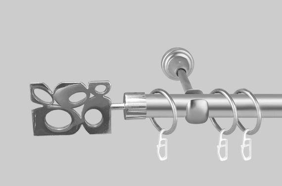Карниз для штор однорядный металлический 19 мм, Бисетте Сатин 160 см.