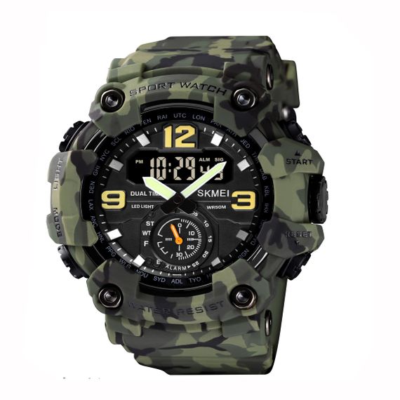 Чоловічий годинник Skmei 1637CMGN Camo Green.