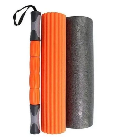 Масажний ролик (роллер) набір 3в1 PowerPlay 4022 Therapy Roller Чорно-помаранчевий (PP_4022) | Зображення 2