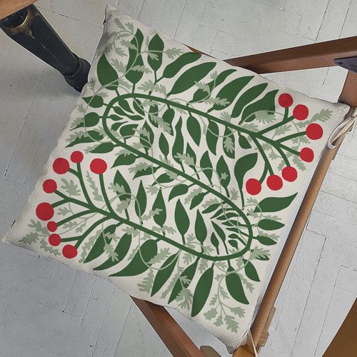 Подушка на стул с завязками Калина 40x40x4 см (PZ_23F035)