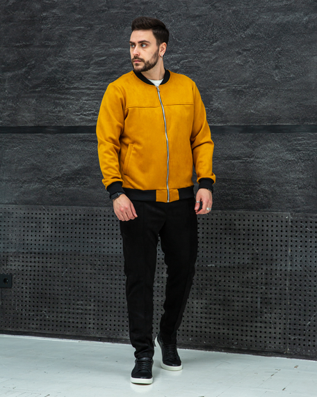 Бомбер замшевый бежевый S XL | Зображення 4