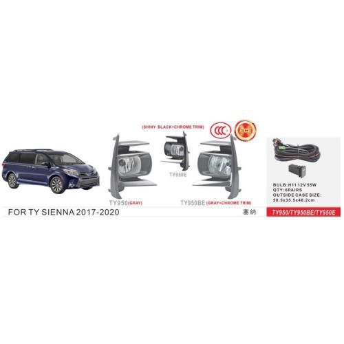 Фари дод. модель Toyota Sienna 2017-20/TY-950E/H11-12V55W/eл.проводка (TY-950E-Black) | Зображення 1