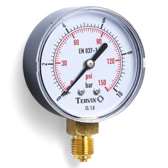 355213 манометр Tervix Pro Line 63 0-10 бар 1/4" рад. | Зображення 1
