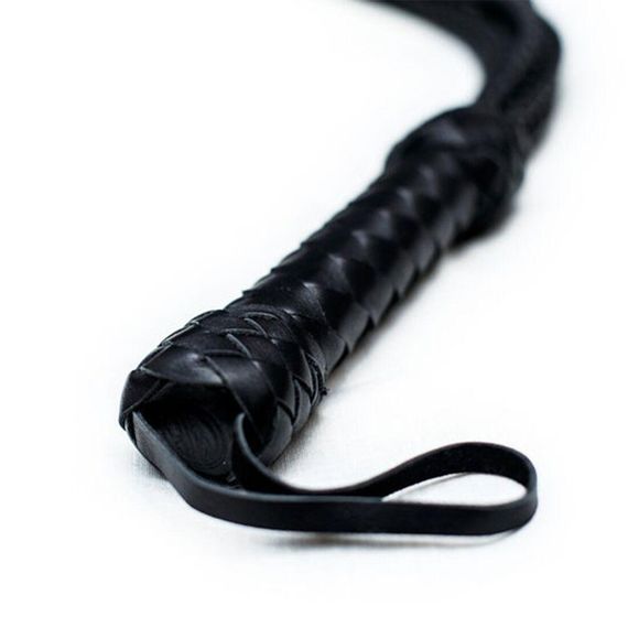 Флоггер Кошка, 9 плетенных хвостов по 50 см, цвет черный | Зображення 6