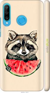 Чохол на Huawei P30 Lite Єнотик з кавуном "4605m-1651-2448"