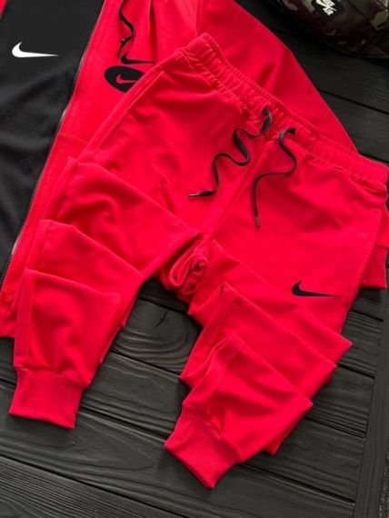 Комплект костюм  Nike + бананка та кепка колір червоний, чорний. | Зображення 1