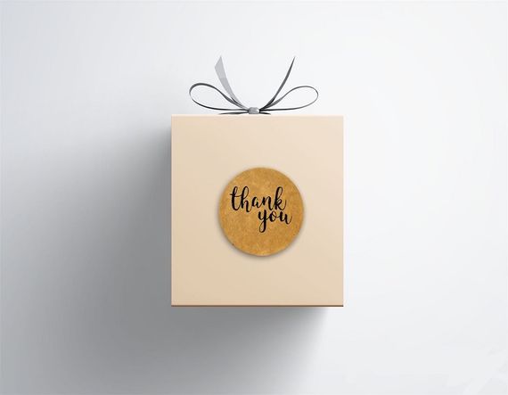 Этикетка наклейка круглая крафт "Thank You 02", Диаметр 50 мм, 250 шт/рулон, Viskom | Зображення 4