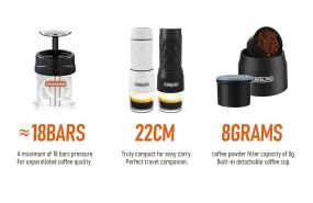 Портативная кофеварка Cafelffe 3 в 1, горячая / холодная вода, ручная эспрессо-машина для капсул и молотого кофе