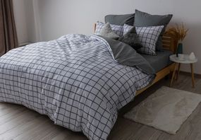 Постельное белье евро ТЕП Grey Check ТЕП 2-00880-25136 200х215 см