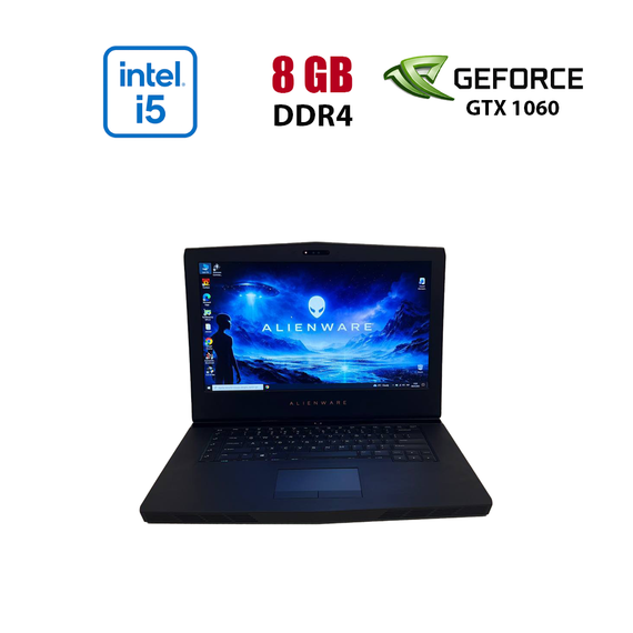 Ігровий ноутбук Dell Alienware 15 R3 / 15.6" (1920x1080) IPS / Intel Core i5-6440HQ (4 ядра по 2.6 - 3.5 GHz) / 8 GB DDR4 / 256 GB SSD / nVidia GeForce GTX 1060, 6 GB GDDR5, 192-bit / WebCam б/в