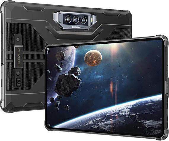 Планшет Oukitel RT8 11" FHD+ /6GB/256GB/ G99 /20000mAh/ 48+32Мп Night/ IP69K / LTE Black з тримачем | Зображення 9