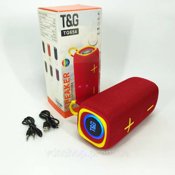 Акустические колонки с блютузом TG654, Портативная bluetooth колонка с разноцветной подсветкой YH-83 | Зображення 7