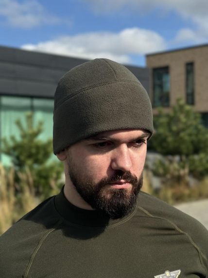 Шапка фліс олива Military | Зображення 6