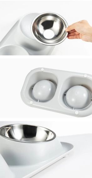 Миска подвійна на підставці Lapka, 2 х 250 мл | Зображення 1