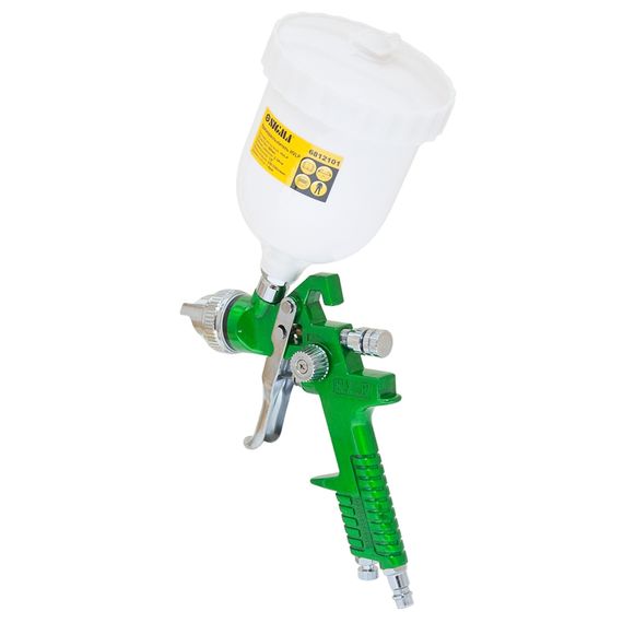 Фарборозпилювач Sigma HVLP 1.3 мм з верхнім баком 600 мл Green (6812101) | Зображення 6