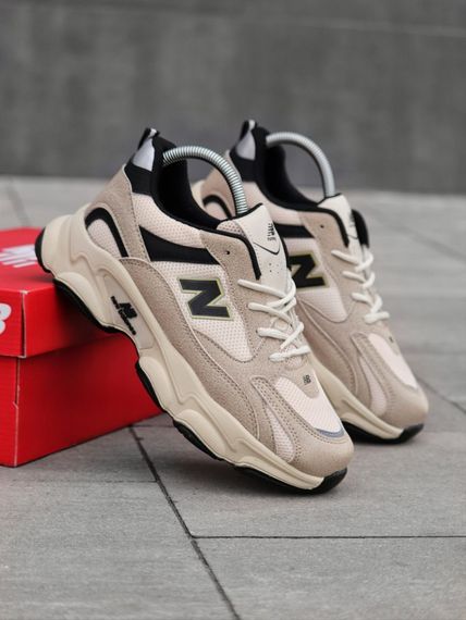 Кросівки New Balance замш/шкіра/3D сітка колір бежевий, чорний | Зображення 7