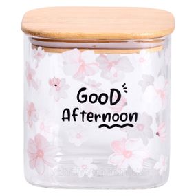 Банка для сыпучих продуктов с бамбуковой крышкой 800 мл емкость для сыпучих стекло HP-34-25