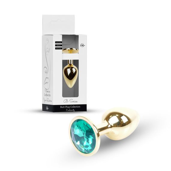 Анальна пробка - Jewellery Gold Plug Green