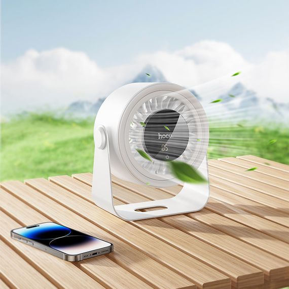 Вентилятор HOCO HX66 3000 mAh Desktop circulating fan White | Зображення 7
