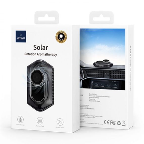 Ароматизатор в машину WIWU Wi-AR002 Solar Rotation Aromatherapy Black | Зображення 5