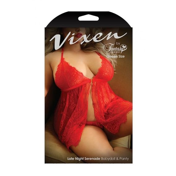 Мереживний пеньюар, червоний, Queen Size | Зображення 2