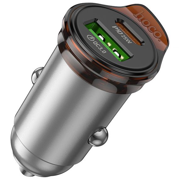 АЗУ Hoco NZ16A Rigorous 43W (1USB-A/1C) Metal grey | Зображення 3