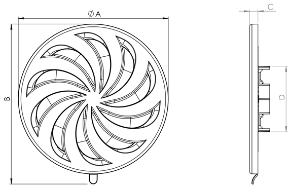 Вентиляційна решітка airRoxy кругла регульована арт.02-325 | Зображення 3