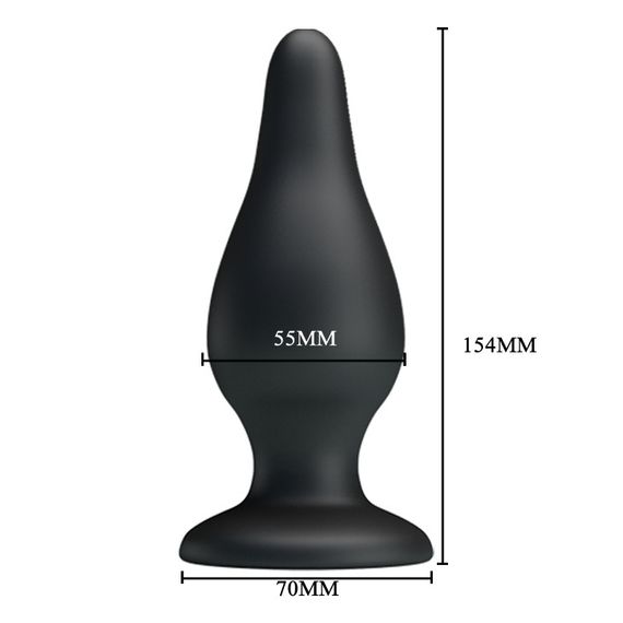 Анальна пробка - Pretty Love Sturdy Silicone Anal Plug Black Sex Aura | Зображення 5
