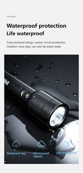 Ліхтарик Philips USB акумуляторний 18650 №1236 — 4 режими, LED, водозахист | Зображення 7