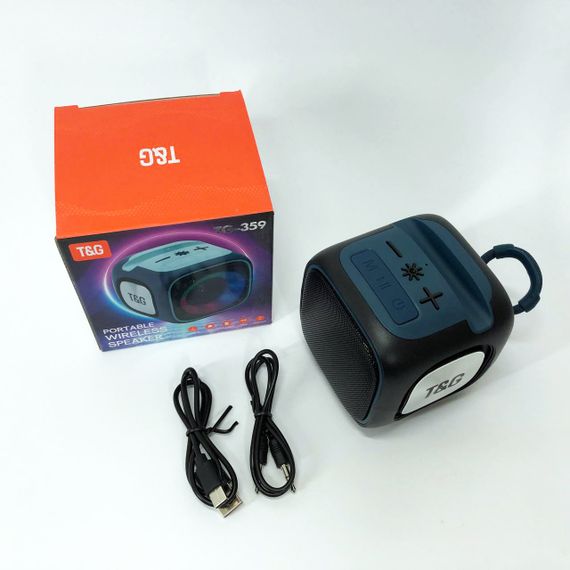 Портативна Bluetooth колонка TG359 7W з RGB підсвічуванням, гучна колонка для вечірки. Колір: чорний | Зображення 6