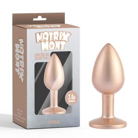 Анальна пробка рожеве золото CHISA MATRIX MONT з перламутром та білим каменем, розмір S Sex Aura