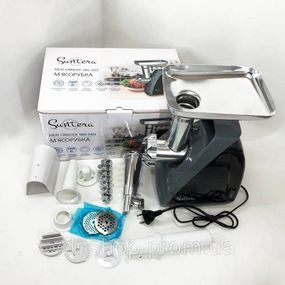 Мясорубка для дома с высокой мощностью Suntera SMG-5421B 1800 Вт, Электромясорубка шнековая с насадками CQ-96