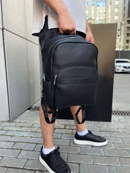 Чоловічий міський шкіряний рюкзак чорний Tiding Bag 60320 | Зображення 3