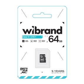 Карта Памяти Wibrand MicroSDHC 64gb UHS-1 10 Class
