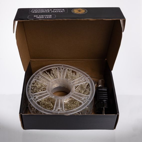 Новорічна гірлянда кімнатна роса Хвойна лапа 50 м 1500 LED білий провід Біле сяйво D1500L50MWW | Зображення 7