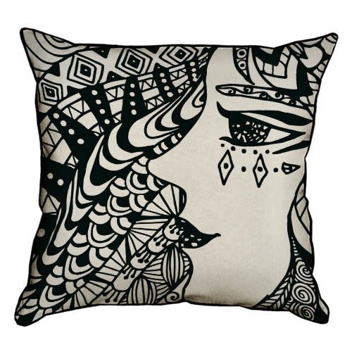 Подушка с мешковины Женщина 45x45 см (45PHB_TFL036_BL)