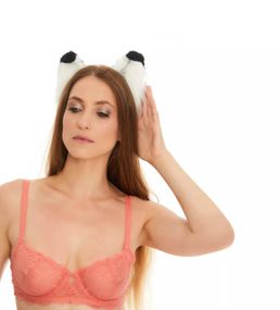 Хутряні вушка собаки, Чорні з білим OKOVA Sex Aura